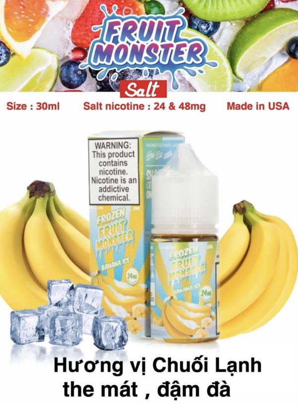 Fruits Monster Chuối the mát 30ml - Tinh dầu saltnic USA 48mg