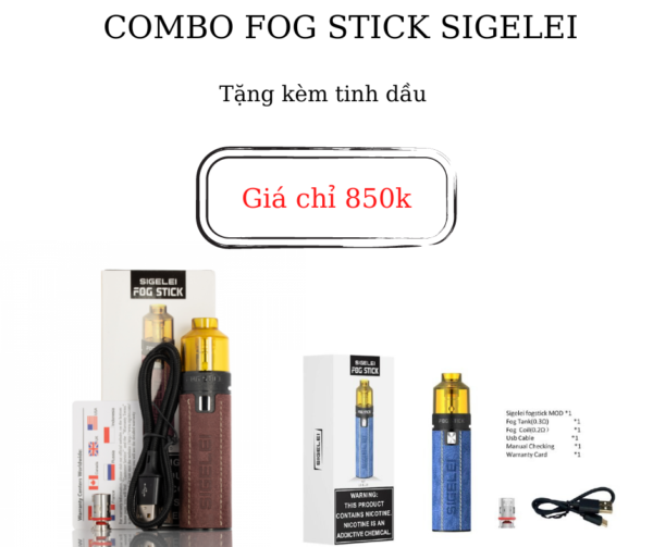 Combo Fog Stick Sigelei kèm tinh dầu